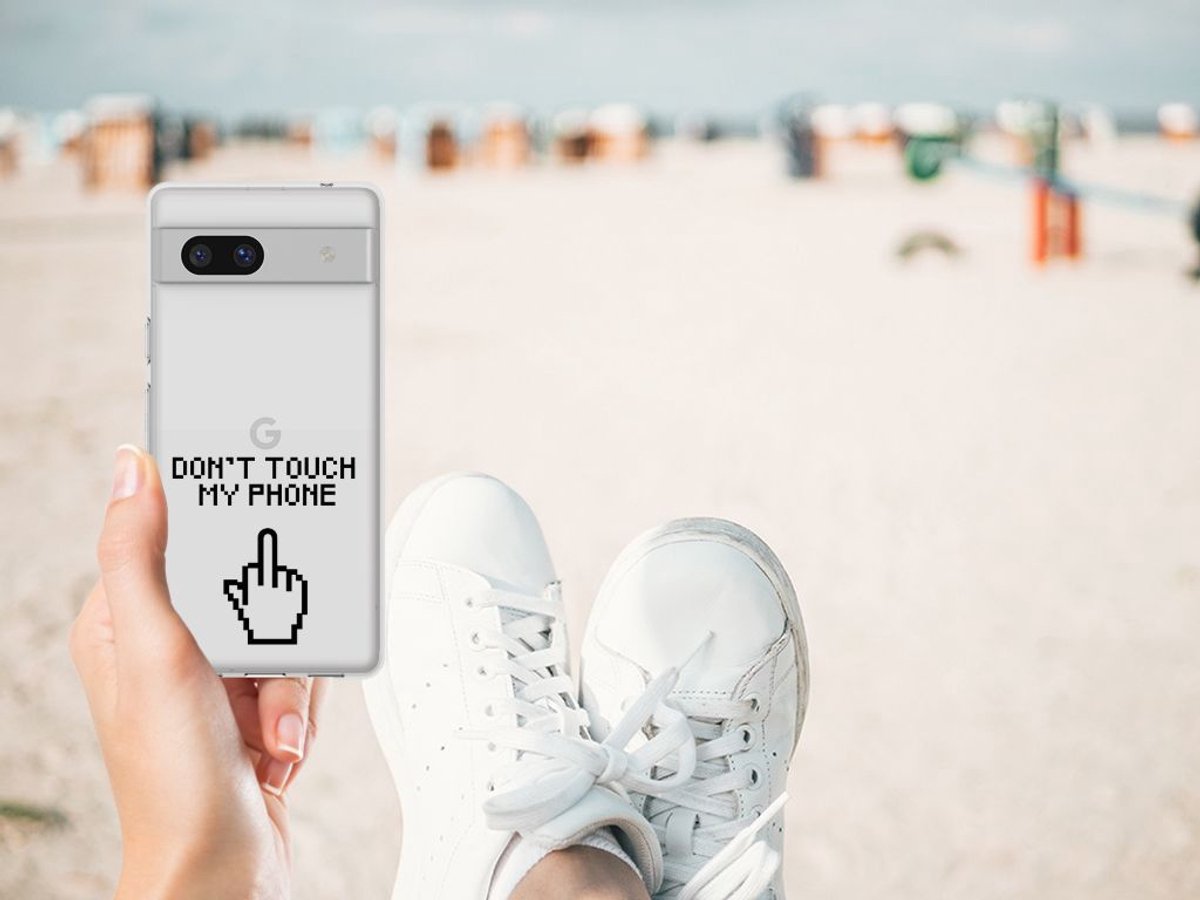 Google Pixel 7A Silicone-hoesje Finger Don't Touch My Phone