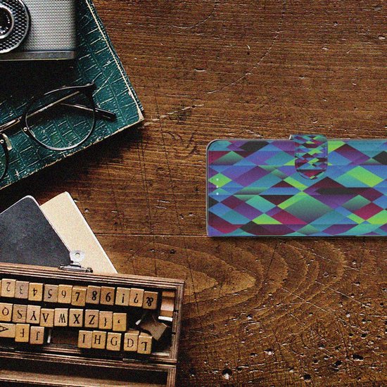 Bookcase Sony Xperia 10 III Case Abstract Vert Blue