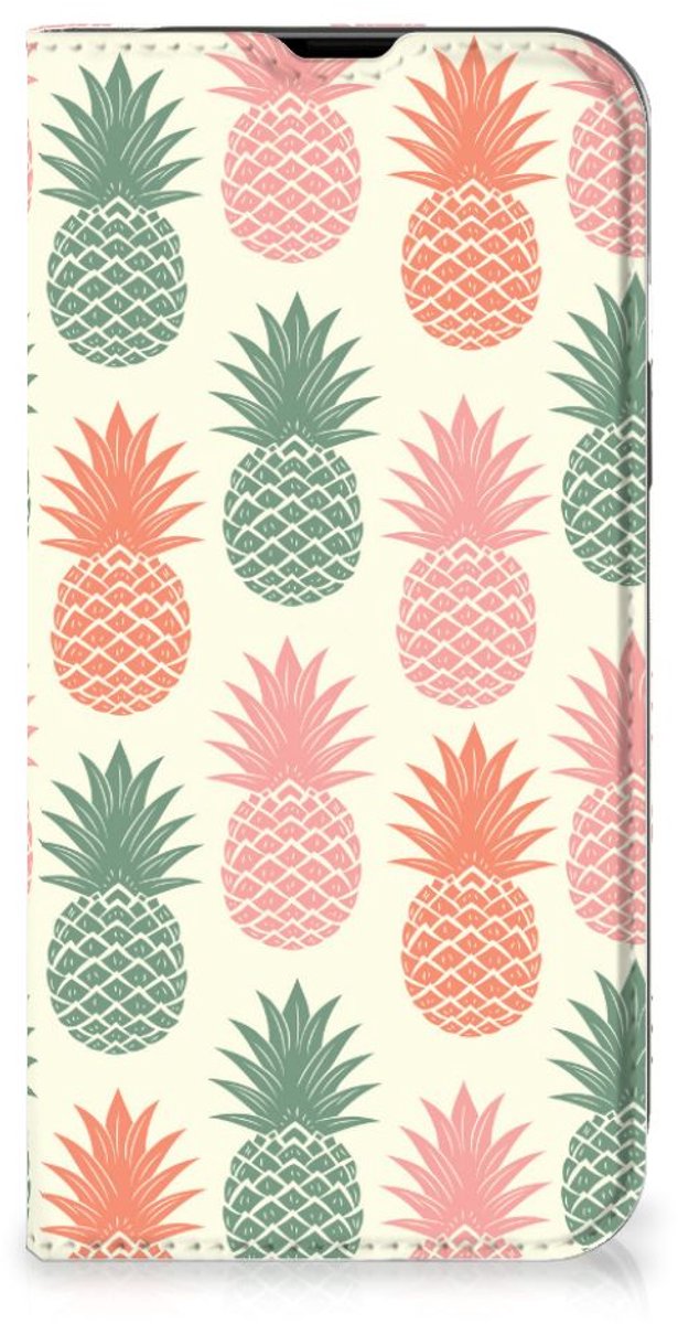 Book Case voor iPhone 14 Flip Style Cover Ananas