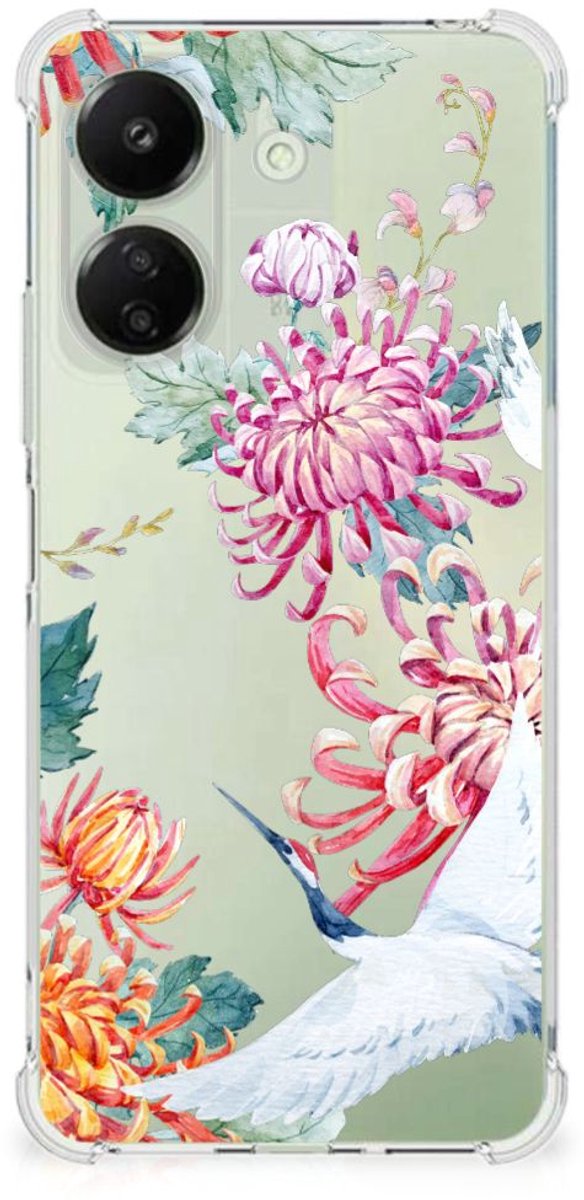 Xiaomi Redmi 13C 4G Case Anti-shock Bird Flowers