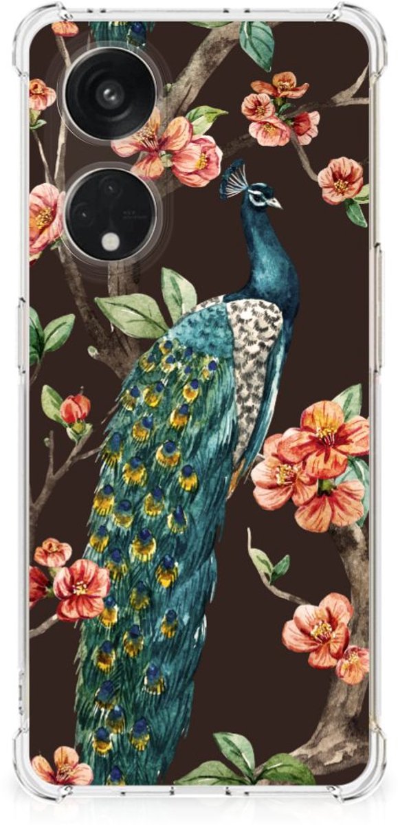 OPPO A98 Case Anti-shock Pauw met Bloemen