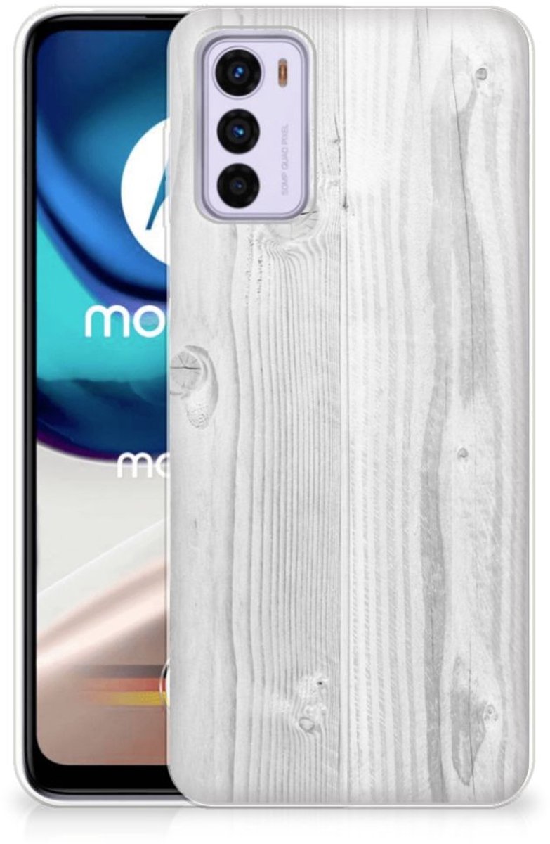Motorola Moto G42 Bumper Hoesje White Wood