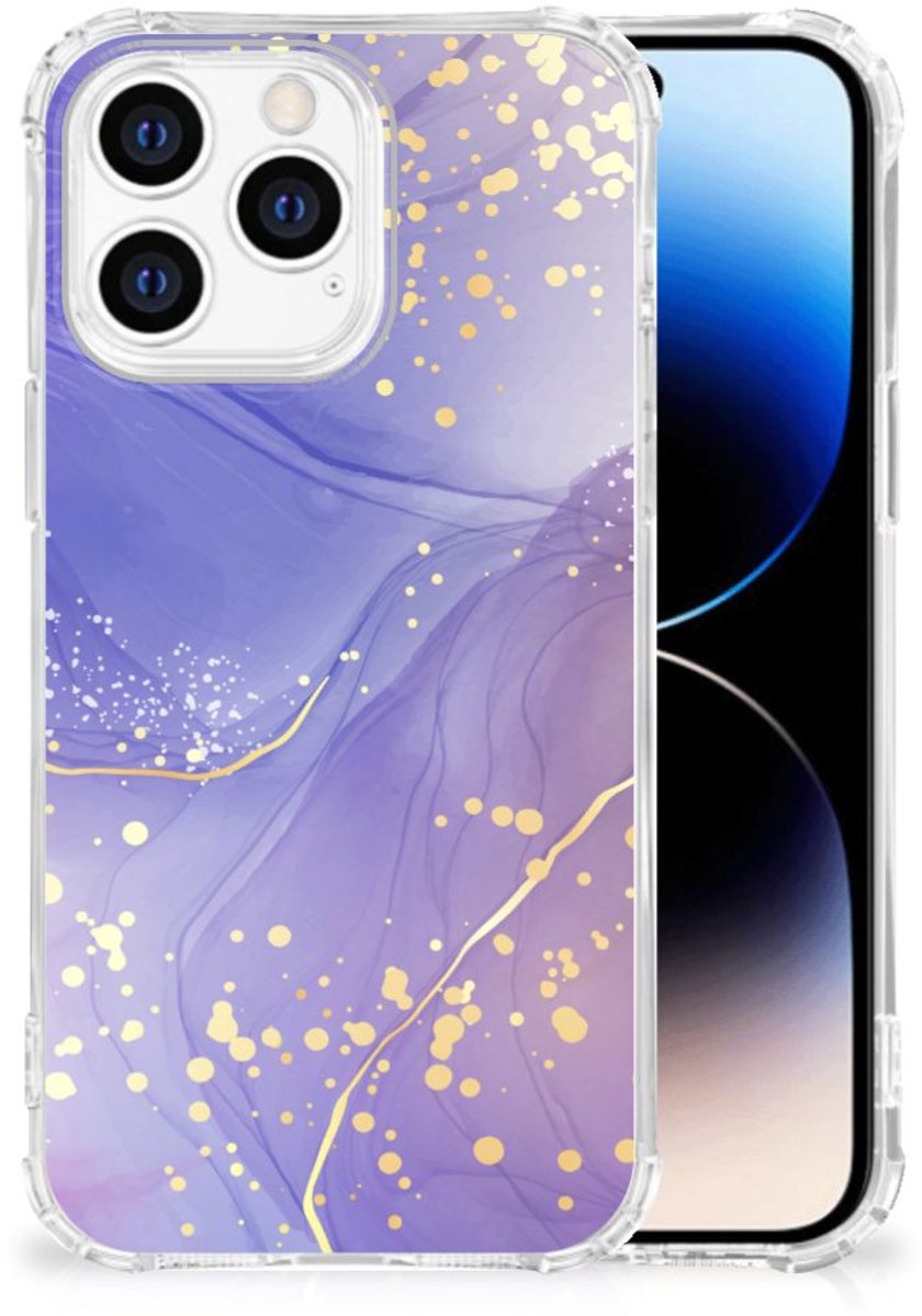Back Cover voor iPhone 14 Pro Watercolor Paars