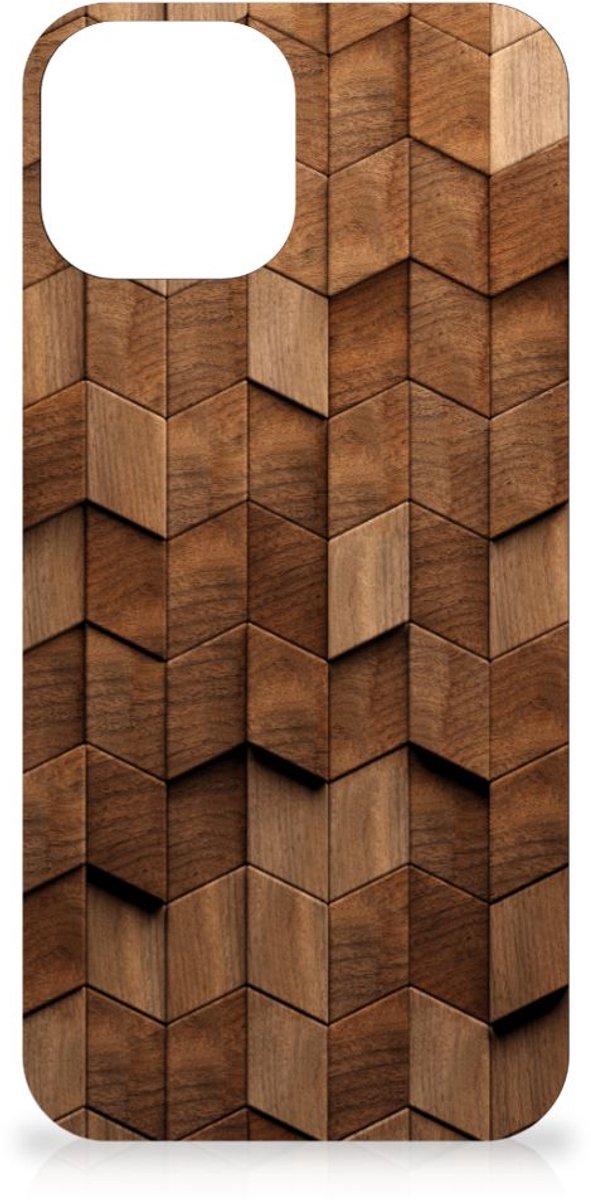 Stevig Telefoonhoesje voor iPhone 13 Wooden Cubes
