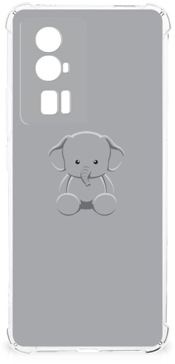 Xiaomi Poco F5 Pro Stevig Bumper Hoesje Grijs Baby Olifant