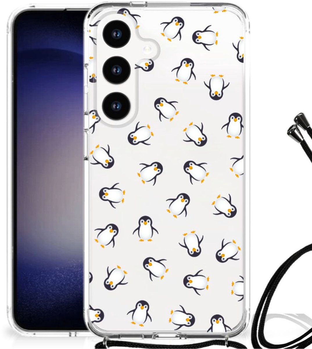 Doorzichtige Silicone Hoesje voor Samsung Galaxy S24 Pinguïn