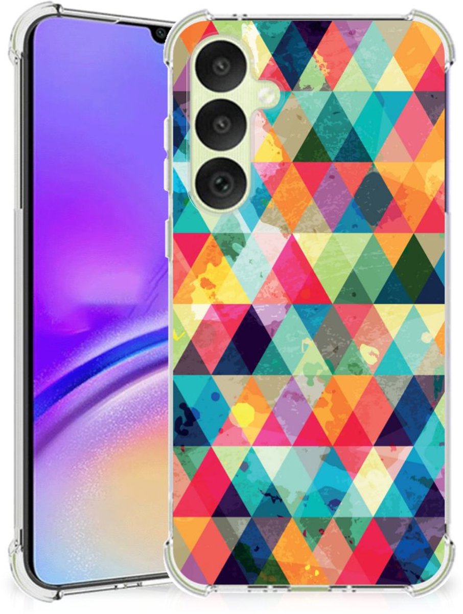 Samsung Galaxy A35 Doorzichtige Silicone Hoesje Geruit