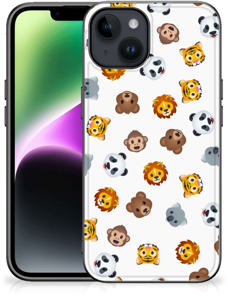 Back Cover voor Back Case voor iPhone 15 Dieren Emojis