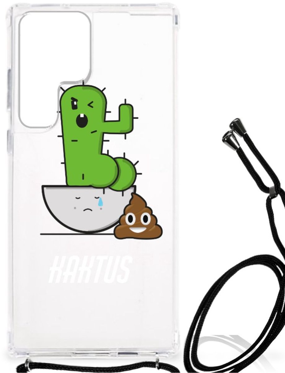 Samsung Galaxy S23 Ultra Stevig Bumper Hoesje Cactus Poo