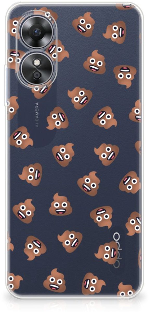 TPU bumper voor OPPO A17 Poep Emojis