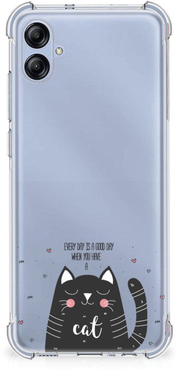 Samsung Galaxy A04e Stevig Bumper Hoesje Cat Good Day