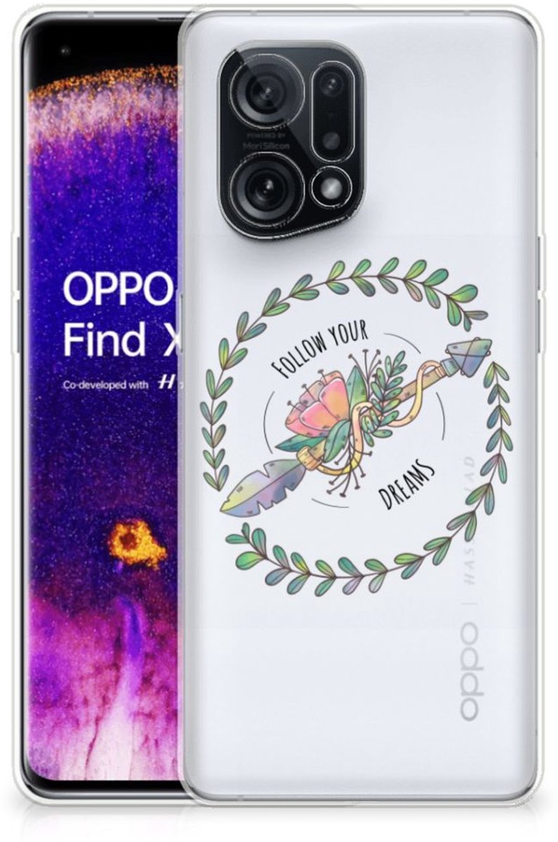OPPO Find X5 Telefoonhoesje met Naam Boho Dreams
