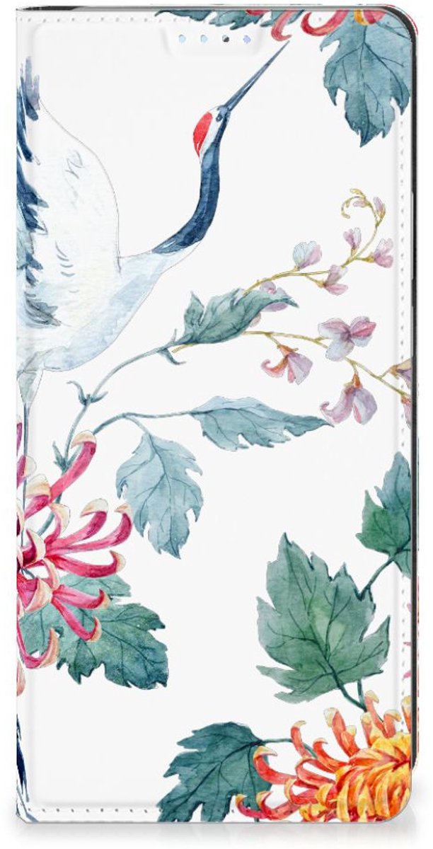 Motorola Edge 40 Pro Hoesje maken Bird Flowers