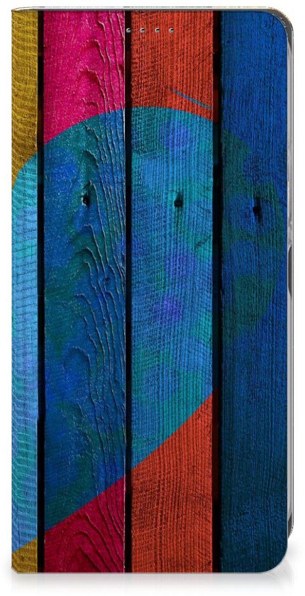 Nokia XR21 Book Wallet Case Wood Heart - Cadeau voor je Vriend