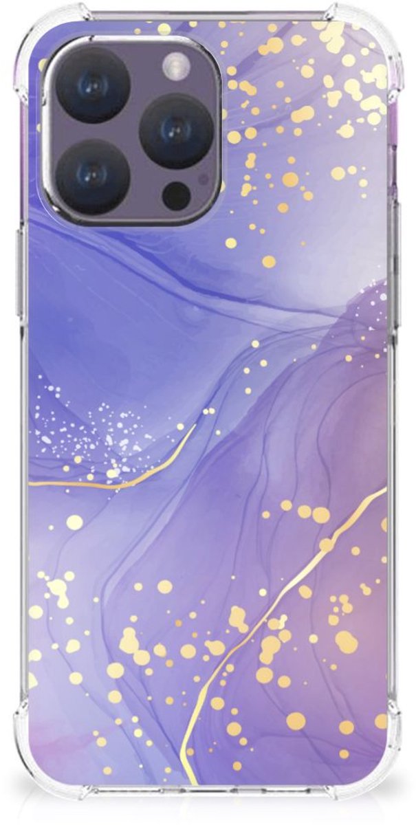 Back Cover voor iPhone 15 Pro Max Watercolor Paars