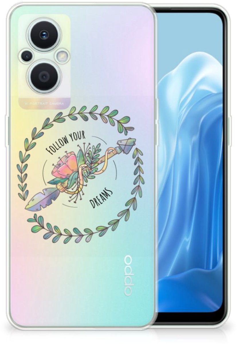 OPPO Reno8 Lite Telefoonhoesje met Naam Boho Dreams