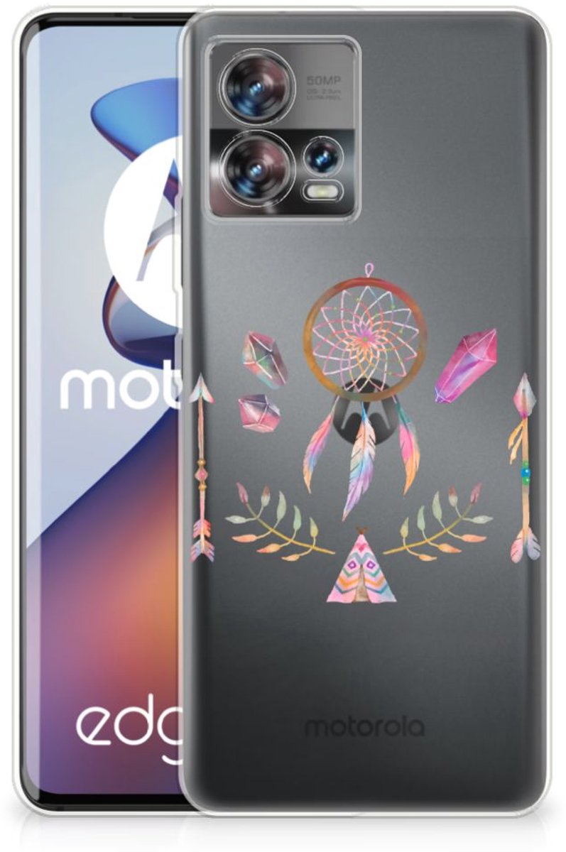 Motorola Edge 30 Fusion Telefoonhoesje met Naam Boho Dreamcatcher