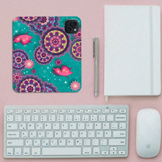 Étui à rabat adapté à iPhone 15 Smart Cover Cercles et papillons