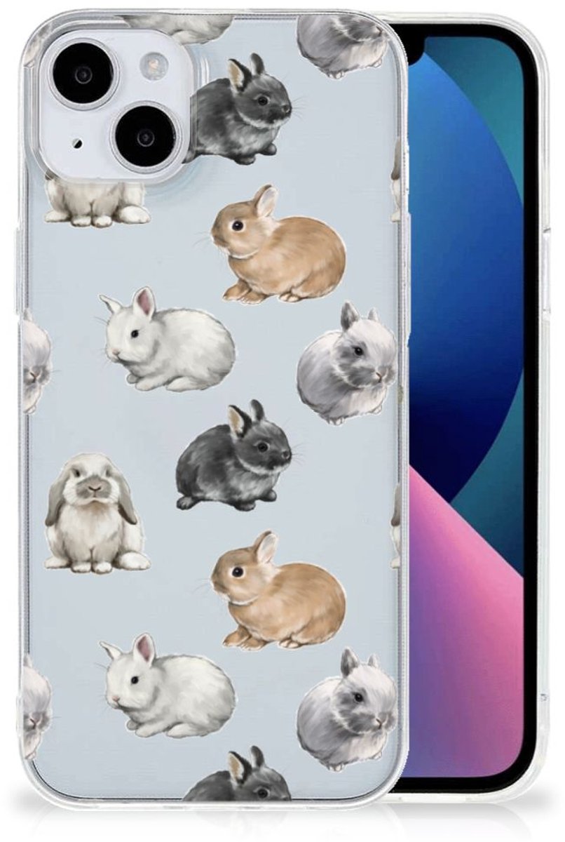 TPU Hoesje voor iPhone 15 Plus Konijntjes