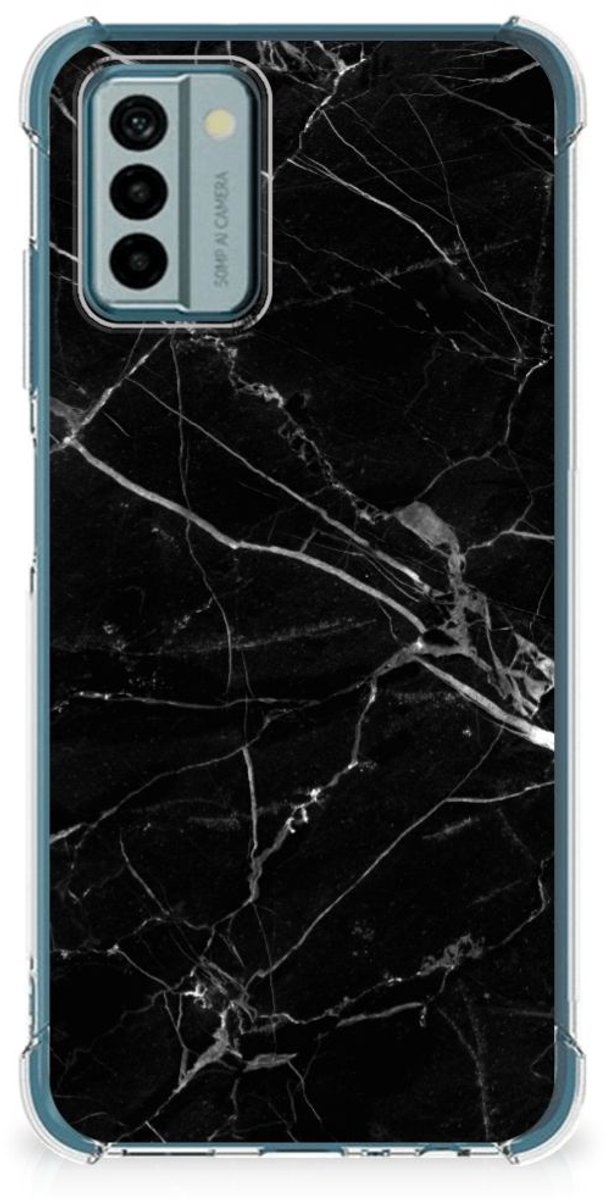 Nokia G22 Anti-Shock Hoesje Marmer Zwart - Origineel Cadeau Vader