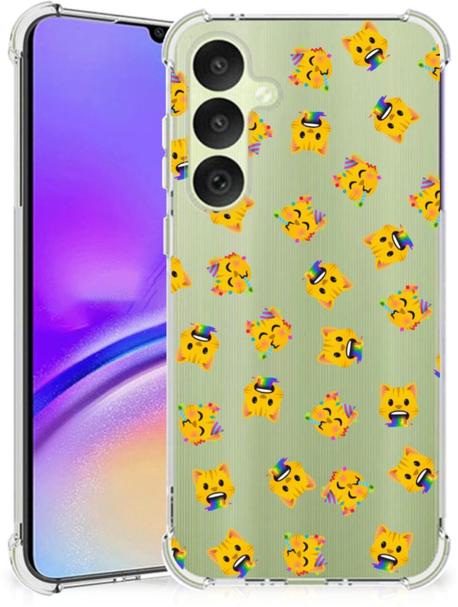 Doorzichtige Silicone Hoesje voor Samsung Galaxy A35 Katten Emojis