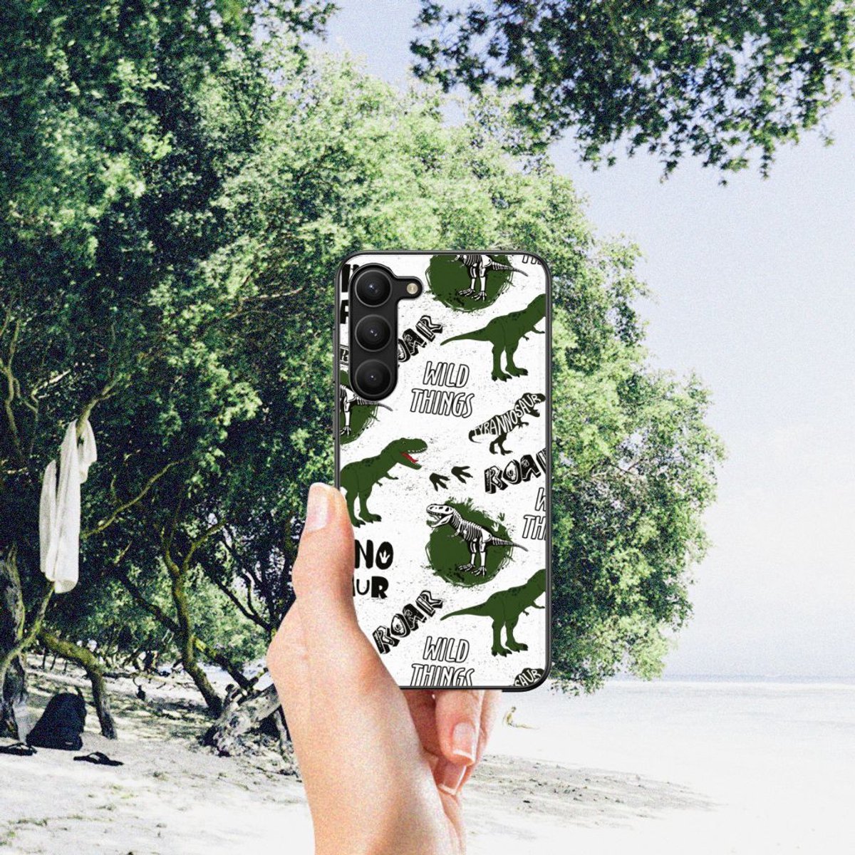 Back Cover voor Dierenprint Telefoonhoesje voor Samsung Galaxy S23 Plus Dinosaurus