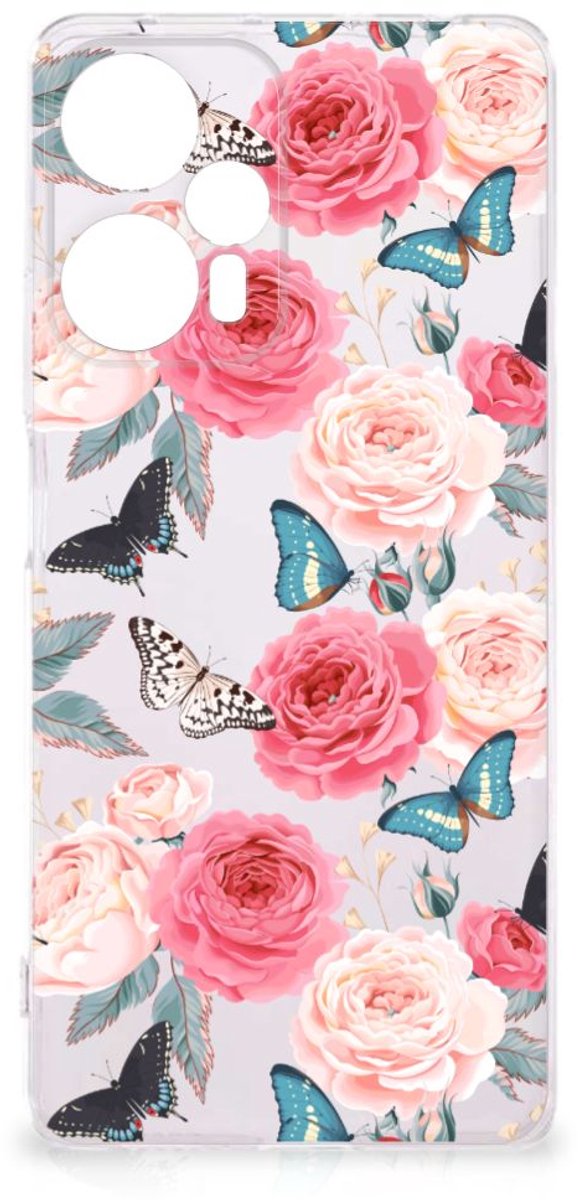 Xiaomi Poco F5 TPU Case Butterfly Roses