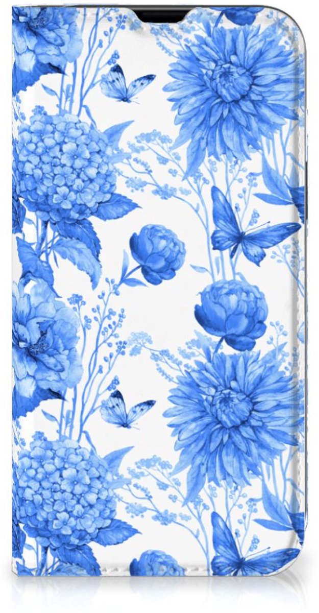 Smart Cover voor iPhone 13 Flowers Blue