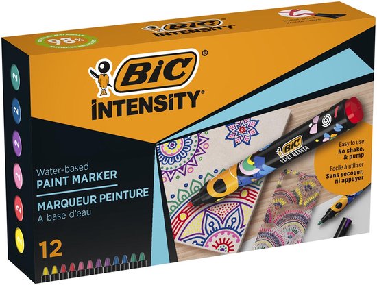 BIC Intensity, 12 stuk(s), Meerkleurig, Kogelpunt, Meerkleurig, Rond, Medium