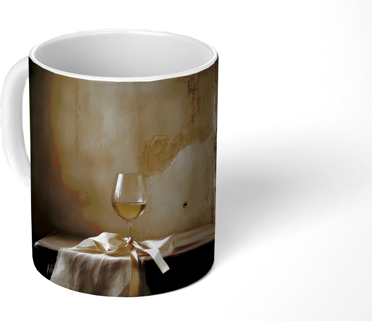 Mok - Koffiemok - Strik - Beige - Witte - Wijn - Mokken - 350 ML - Beker - Koffiemokken - Theemok