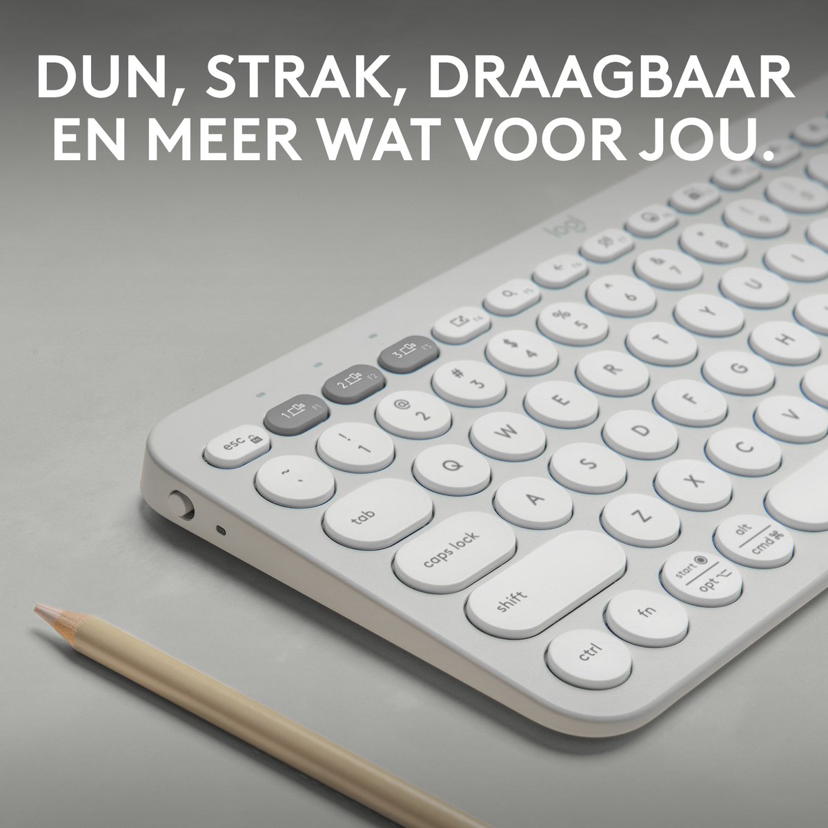 Logitech Pebble Keys 2 K380s - Draadloos Toetsenbord - White thumbnail 2