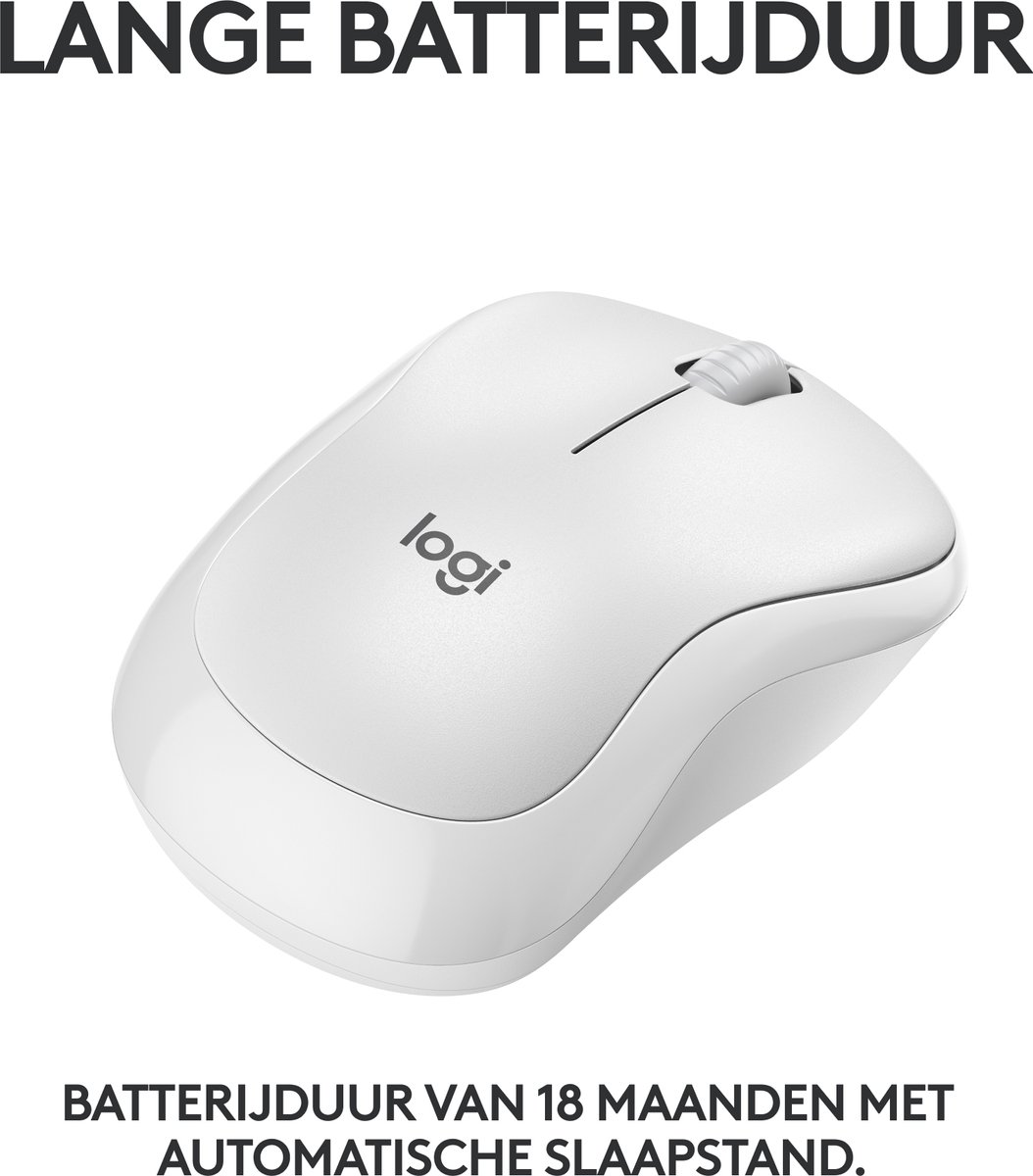 Logitech M240 - Draadloze Muis - Bluetooth - Wit thumbnail 2