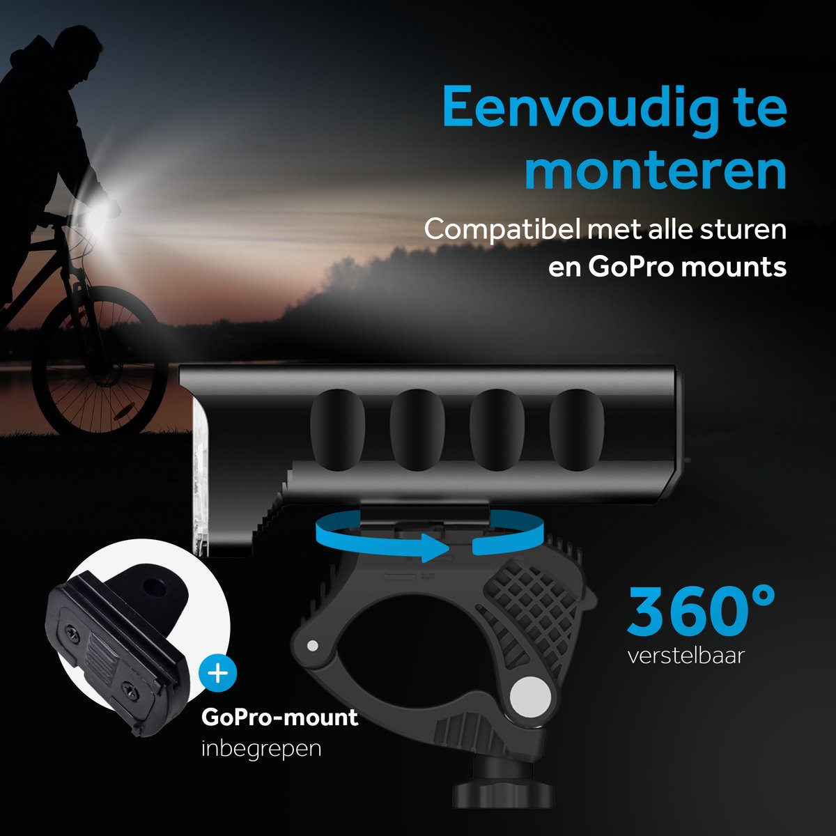 Tikkens LED Fietsverlichting 1600 Lumen thumbnail 5