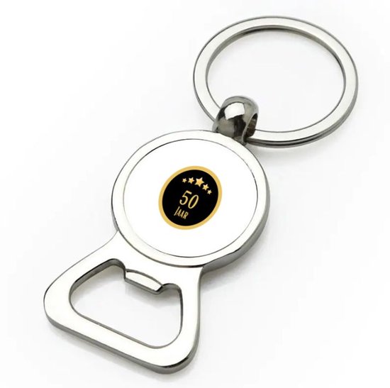 Akyol - 50 jaar flesopener - Hoera 50 jaar - iemand die 50 jaar is geworden of 50 jaar lang een relatie hebben of getrouwd zijn - verjaardagscadeau - verjaardag - cadeau - kado - geschenk - gift - relatie - trouwdag - jubileum - 9 bij 3 cm