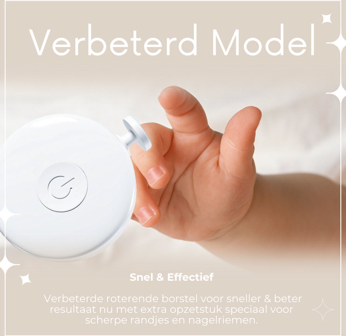 NilaFee®- Electrische Baby Nagelvijl - Inclusief Batterijen - Manicureset - Verzorgingsset - Nagelschaartje - Wit — cadeau in Verzorging - foto 7