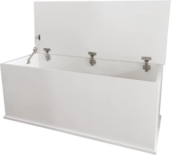 Coffre à couvertures multifonction – Pour chambre à coucher – Banc de rangement – ​​Intérieur – Pour salon – Banc avec espace de rangement – ​​40x100x40 cm – Wit