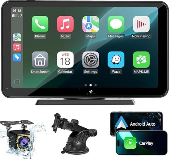 Draadloze CarPlay & Android Auto - 7-inch Draagbaar Scherm - Voor een Slimme Autorit Draadloze CarPlay & Android Auto - 7-inch Draagbaar Scherm - Voor een Slimme Autorit