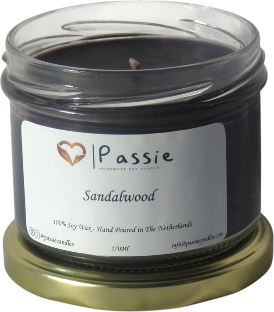 Bougie parfumée au soja et au bois de santal fabriquée à la main
