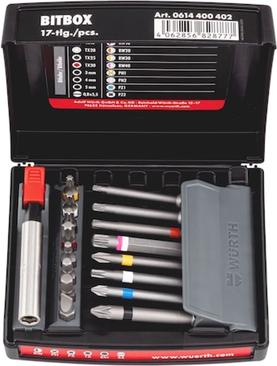 Wurth - Coffret d'embouts, taille 4 17 pièces - Coffret d'embouts, taille 4 17 pièces -