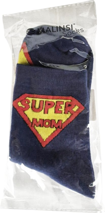 SuperMom - Chaussettes drôles - Taille unique - Cadeau pour elle - Chaussettes d'intérieur - Fête des mères - Anniversaire - Superman - Cadeau mère - Maman - Femme - Saint Valentin