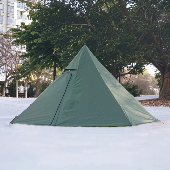 Rustive Kampeertent - Tent voor 1-2 Personen - Tipi Tent - Piramidetent - Waterdicht - 320cm Diameter - Lichtgroen van Rustive — afbeelding 2
