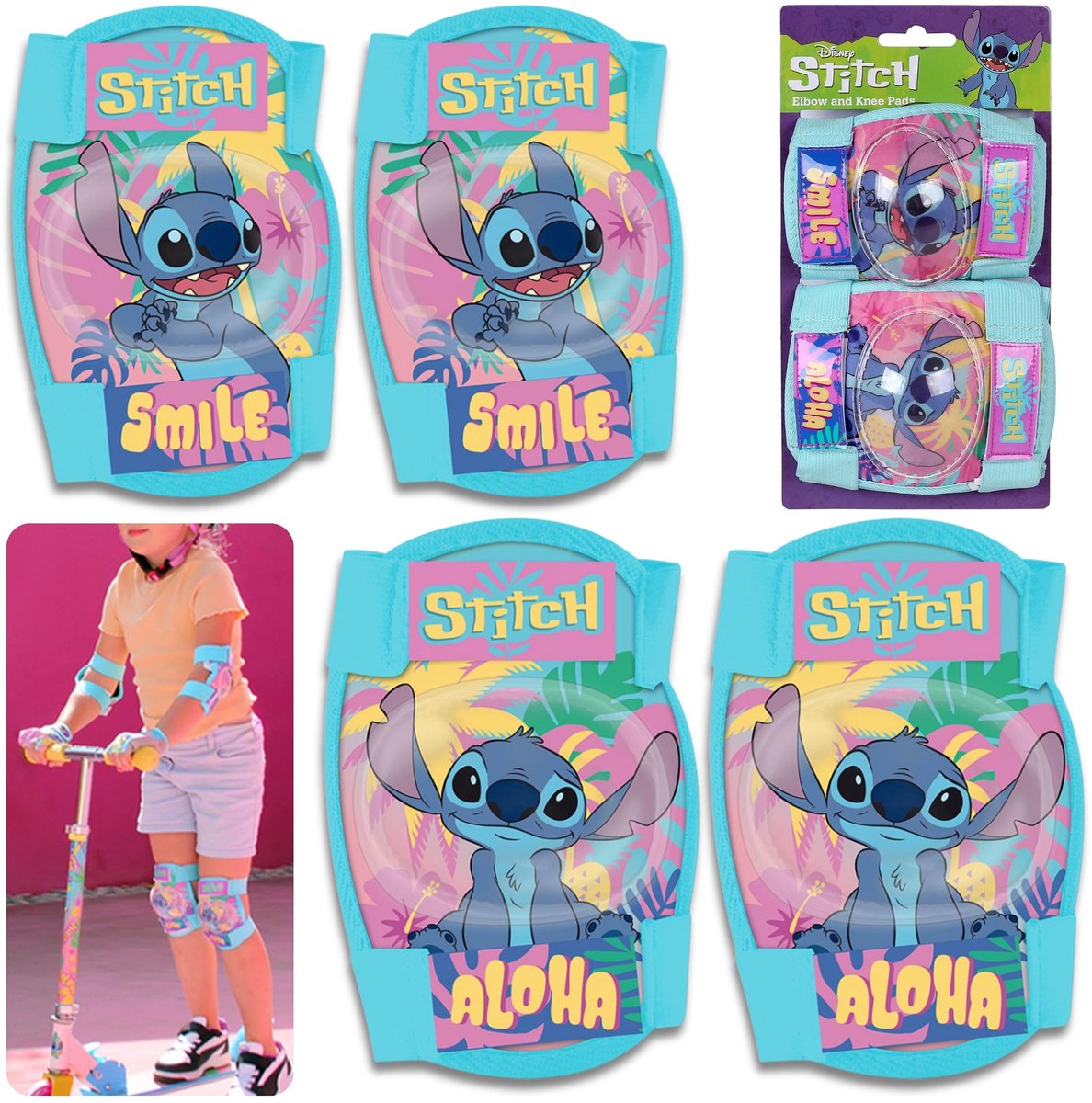 DISNEY Stitch knie- en elleboogbeschermers voor kinderen, kinderbeschermers