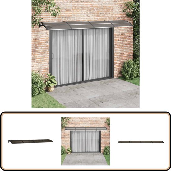 Bruine Raamluifel Deurluifel,Buitenvoordeur Patio Zonwering Afdak voor Toegangsdeur,UV-Regen-Sneeuwbeschermings Dakbedekking Canopies,Veranda Luifel,Polycarbonaat Venster Luifel (60x470cm/24x185