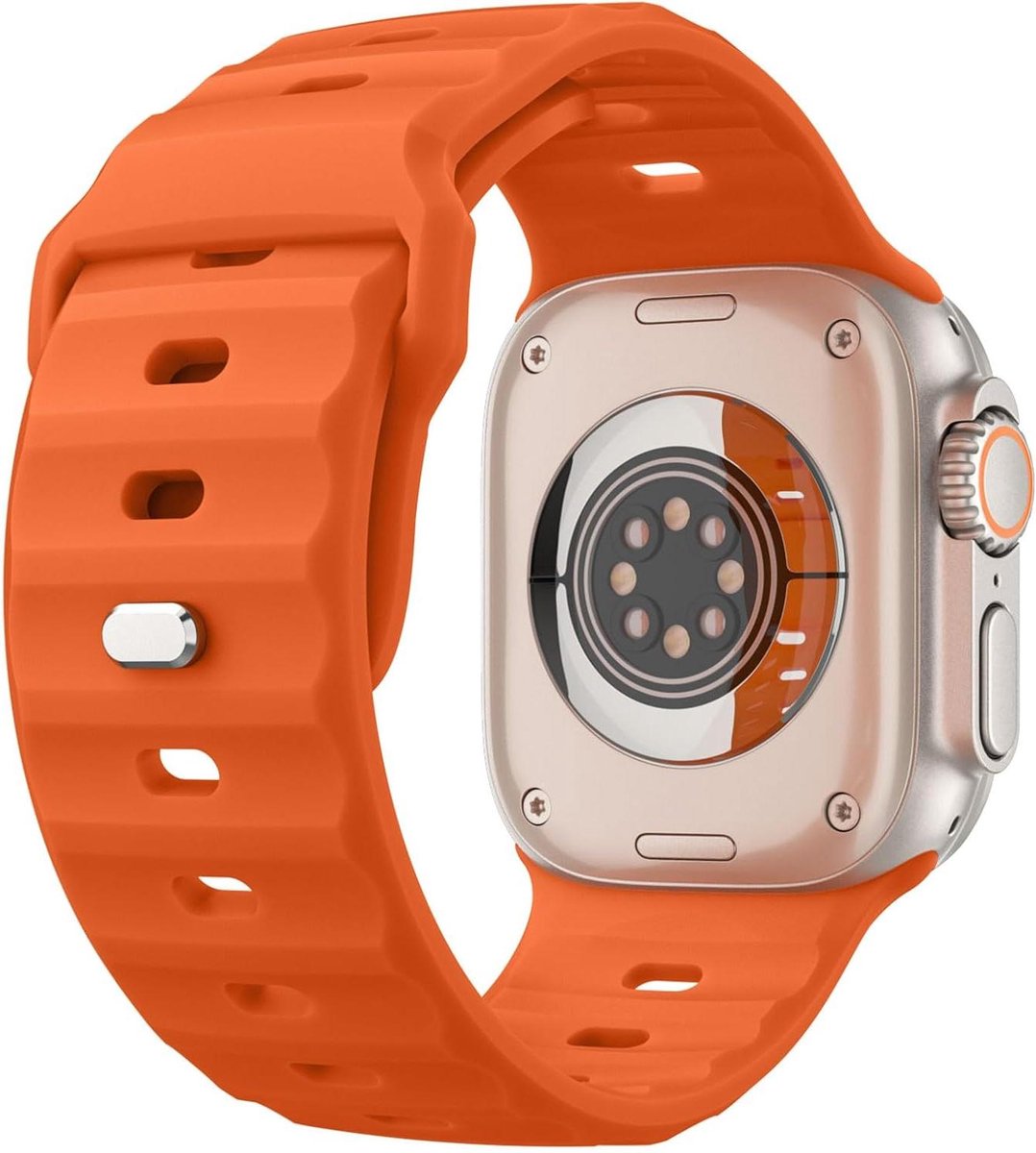 Silicone Replacement Strap Wristband for Apple Watch Series 10-4, SE - Orange - 42mm-49mm