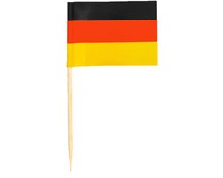 Cocktailprikkers Duitsland mini vlaggetjes - 50x stuks - versiering en feestartikelen - 8 cm