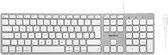 Macally UCZKEYHUBW-UK full size bedraad USB-toetsenbord met 3 poorts USB-hub (één USB-C- en twee USB-A-poorten), numeriek toetsenblok met achttien toetsen, witte toetsen, Brits/Nederlands (QWERTY)