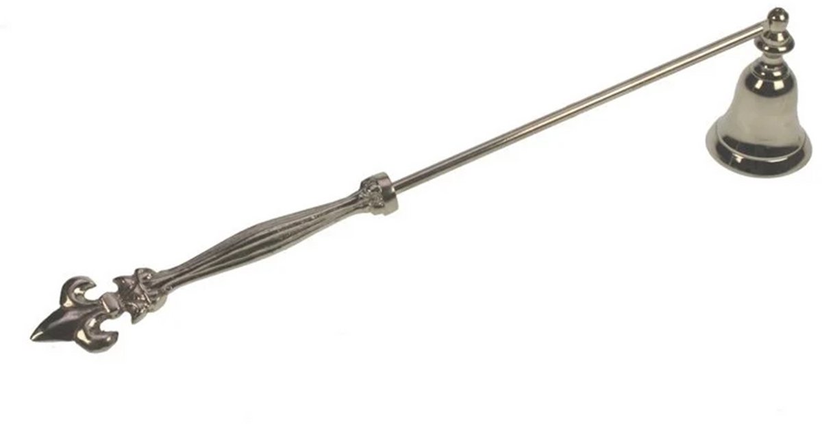 Candle sniffer silvered fleur de lis 30x6x4cm