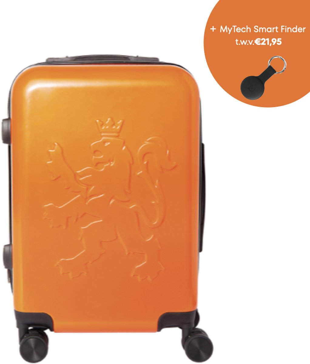 O. leo - Handbagage reiskoffer - Lichtgewicht - Combideal met MyTech Smart Finder - Oranje trolley