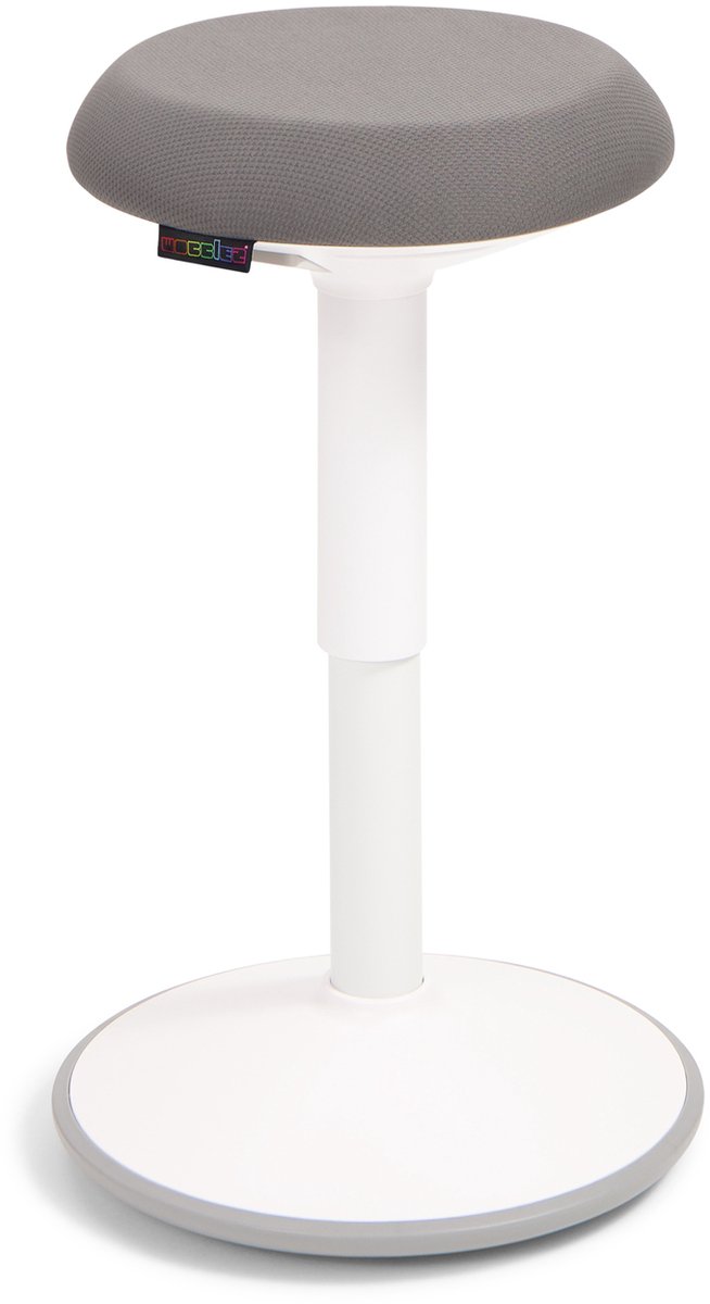 Wobblez® Savvy Wiebelkruk - in hoogte verstelbare bureaukruk van 40-60 cm - Antraciet zitting Wit frame