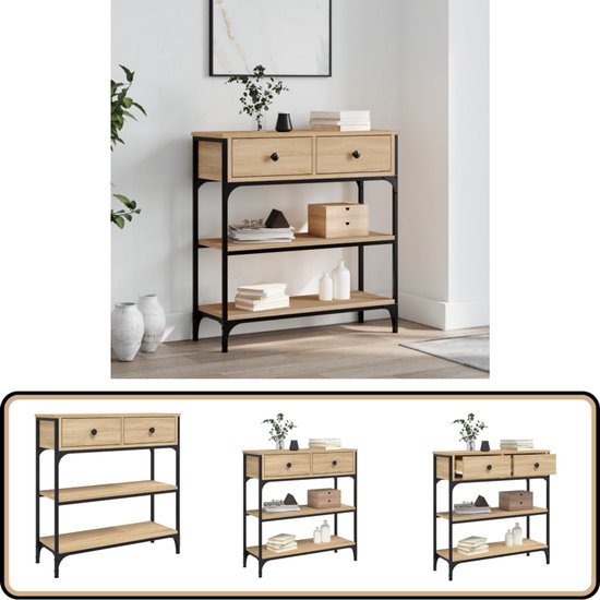 vidaXL Wandtafel Zwart eiken 180 x 23 x 75 cm sideta vidaXL Wandtafel Zwart eiken 180 x 23 x 75 cm sideta
